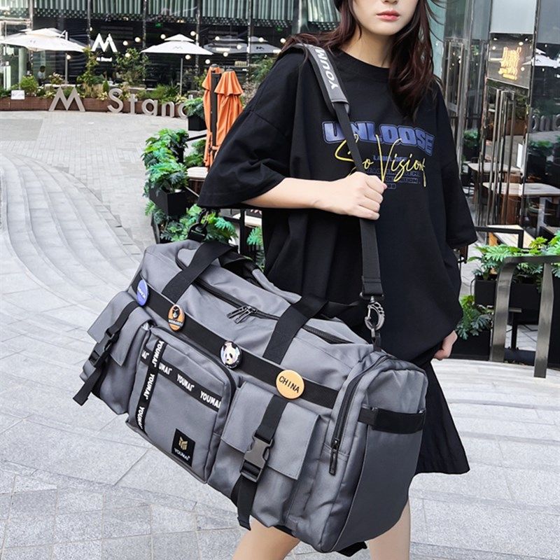 可挂拉杆箱的旅行包登机行李包男款大容量独立鞋仓双肩包女收纳包