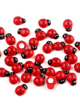 50/100Pcs Bees ladybugs Wooden Buttons Flatback Cabochon Scr