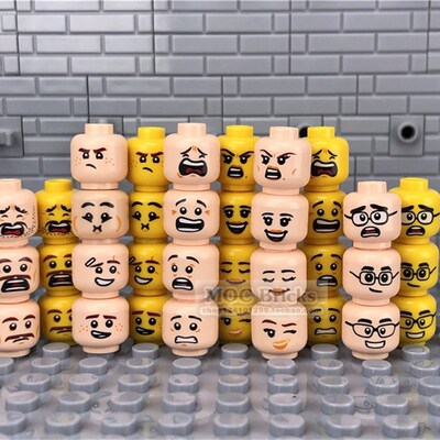 速发MOC City Face Heads Accessories Building Blocks Military