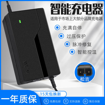 极速松吉电动车电瓶充电器48V12AH60V20AH72V32AHT孔通用松吉专用