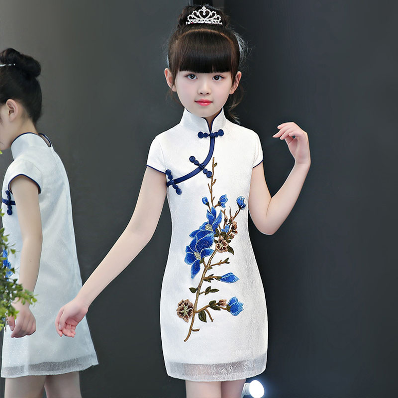女童旗袍中国风儿童改良夏装小女孩连衣裙女2022新款夏季薄款唐装