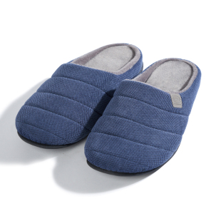 秋冬季 防滑透气静音室内情侣居家居保暖包头地板拖 男士 棉拖鞋