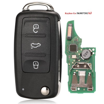 Keyless go 5K0837202AJ 5K0837202AD 3 Buttons Remote Key for