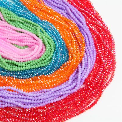 厂家1strand 3*4mm 6mm Crystal Rondelle Beads Faceted Loose S