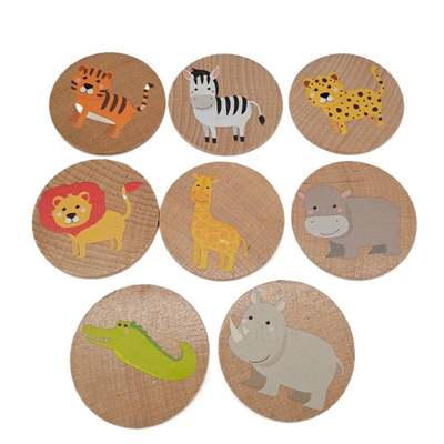 新品-50mm log color beech disc  painted wood crafts quality