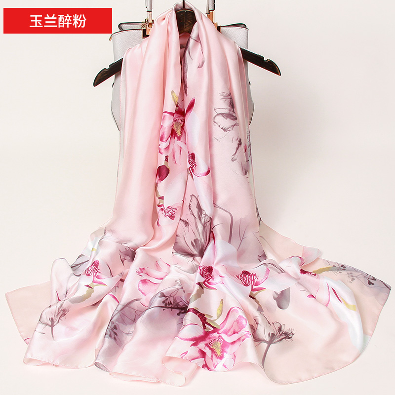 春秋丝巾女夏季百搭薄款围巾妈妈秋冬H款纱巾洋气时尚披肩两用冬