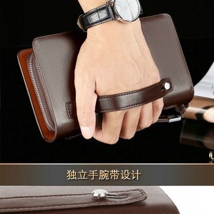 男士手包商务手拿包男款双拉链大容量手机包多卡位钱包男包