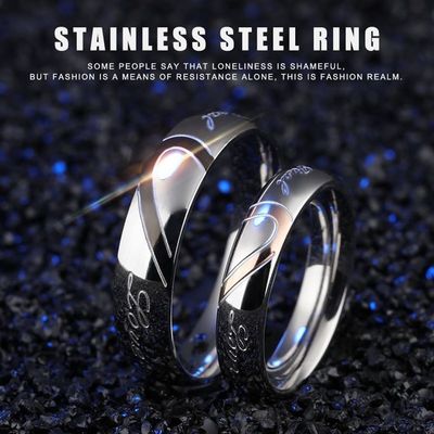 推荐couple Rings Stainless Steel Ring For Lovers Men Women g