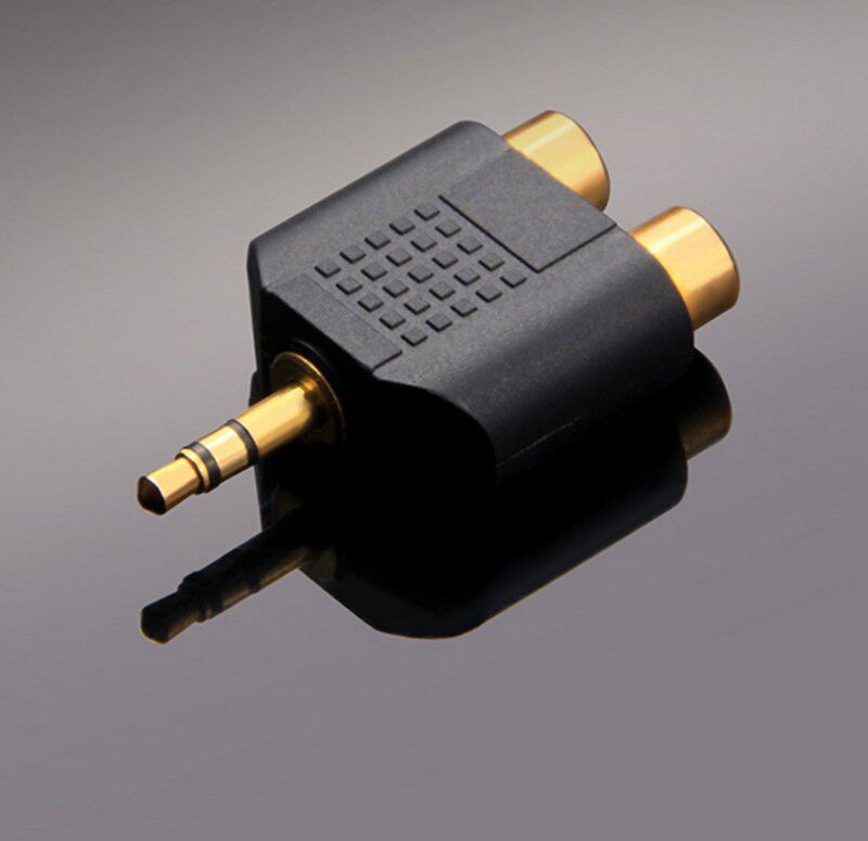 包邮 3.5转双莲花母一分二转接头线 音频3.5公转2RCA3.5转双莲花