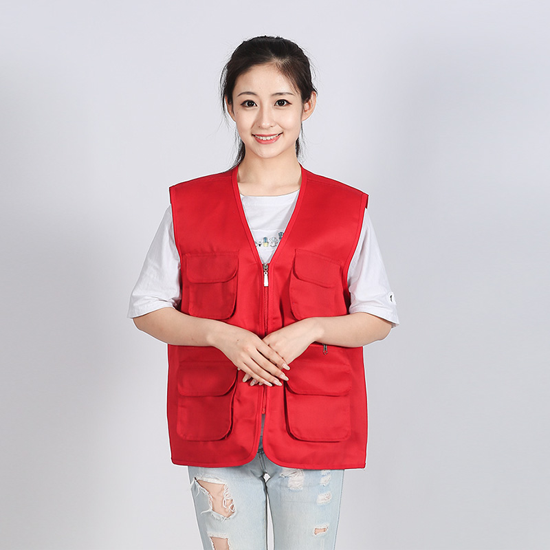 志愿者马甲定制i印logo摄影导演记者工作服定做印字多口袋马夹订