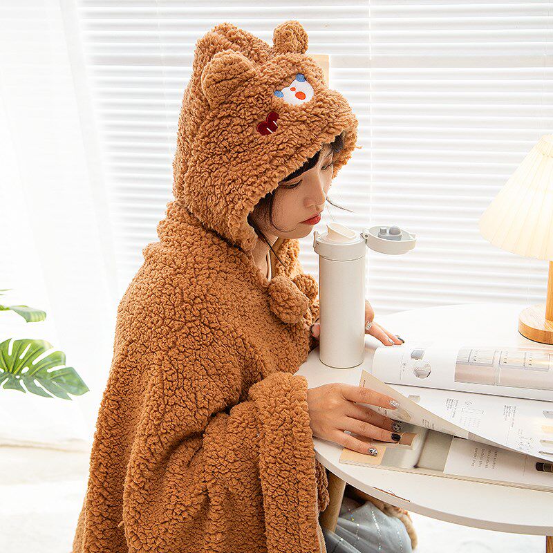 毛绒毛毯冬季加厚盖毯可爱披肩毯宿舍单人用办公室冬天午睡小毯子