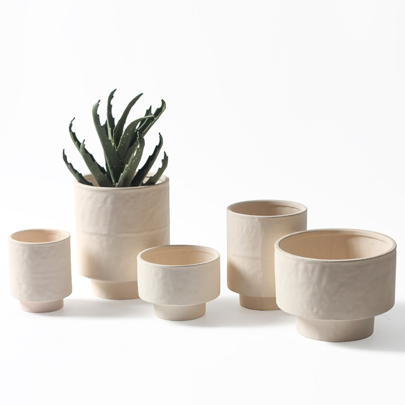 精致小花盆高脚阳台创意多肉绿萝陶瓷大号轻奢高级感高颜值粗陶瓶