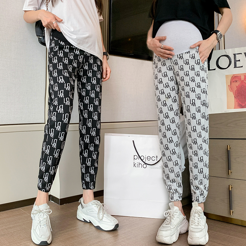 孕妇裤子夏季薄款外穿春s夏时尚矮小个子雪纺八九分裤夏天休闲裤