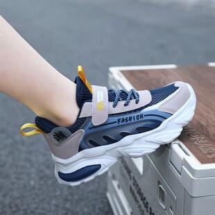 男童鞋子夏季网面透气网鞋2024新款夏款单网大童春秋款儿童运动鞋