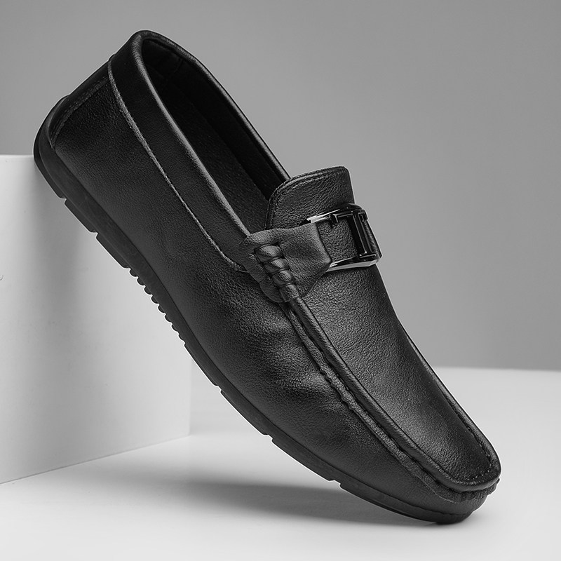 豆豆鞋男2023秋冬新款男士休闲皮鞋套脚懒人鞋子软底开车防水防滑,流行男鞋,乐福鞋（豆豆鞋）,淘宝优惠券,粉丝福利购,淘宝优惠卷