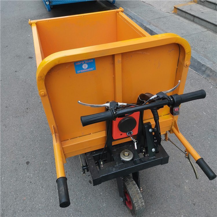 小型加厚灰斗车 自卸翻斗 建筑工地电动手推车