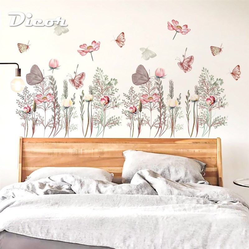 DICOR Beautiful Butterflies Wall ers Flowers Bouquet  Living