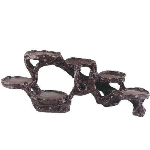 创意树脂工艺品仿根雕展示架财神爷招财猫公仔陈列架W家居用品托