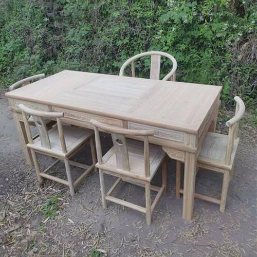 白胚茶桌椅子组合一体简约中式仿古实木茶桌茶具套装桌子泡茶台