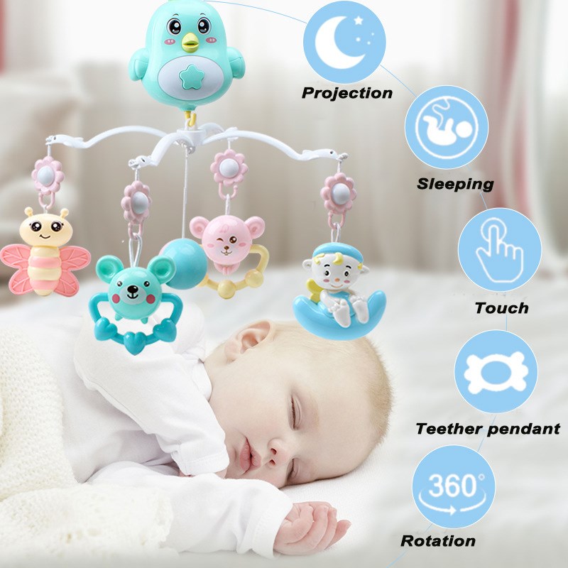 Baby Crib Mobile with Remote Controll Music Box Night Light