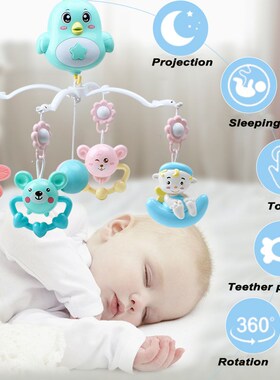 Baby Crib Mobile with Remote Controll Music Box Night Light