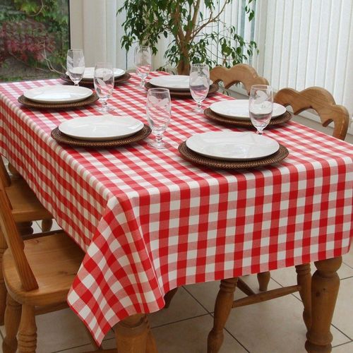 格子桌布红色圣诞餐桌布DIY布料窗帘门帘野餐布拍照背景布独立站