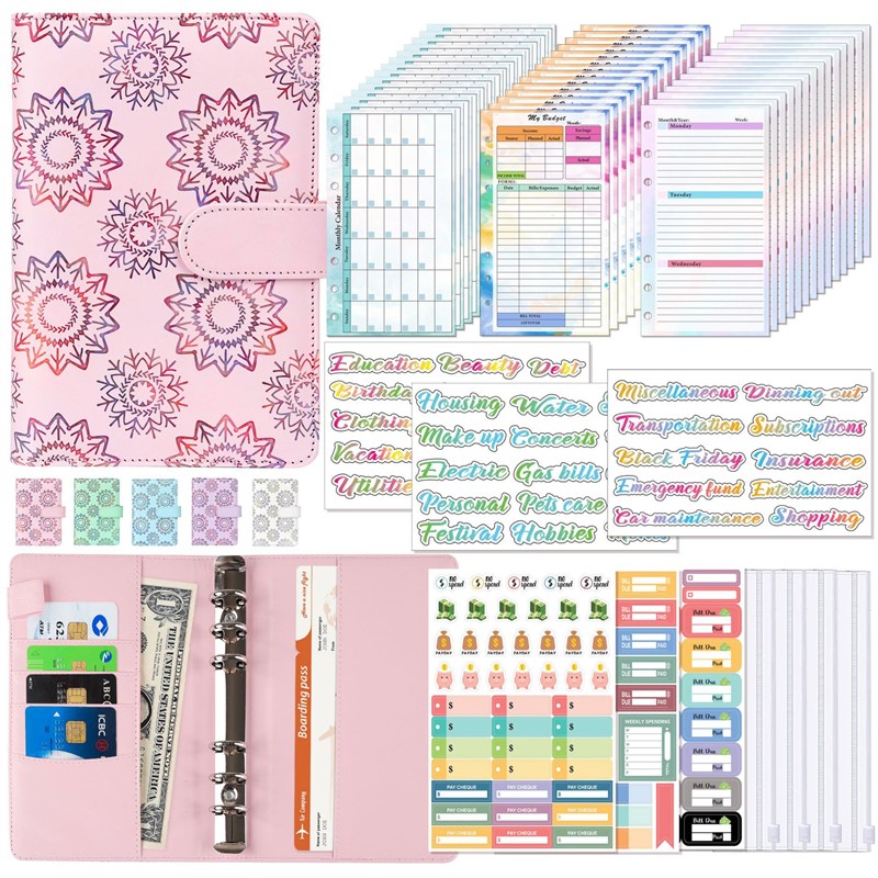 极速A6 pu embossing budget binder cash organizer money savin 文具电教/文化用品/商务用品 笔记本/记事本 原图主图