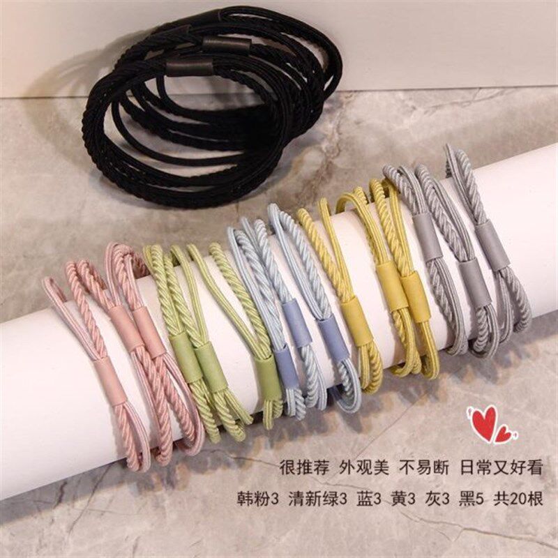 基础款黑色皮筋 常用双层弹力发圈 扎头发头绳发绳打底橡皮筋皮套