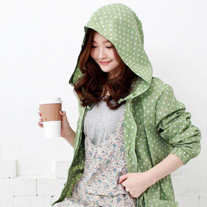 日式可爱成人雨衣骑行户外旅游雨披收腰时尚透气雨衣圆点风衣外套,居家日用,雨披/雨衣,淘宝优惠券,粉丝福利购,淘宝优惠卷