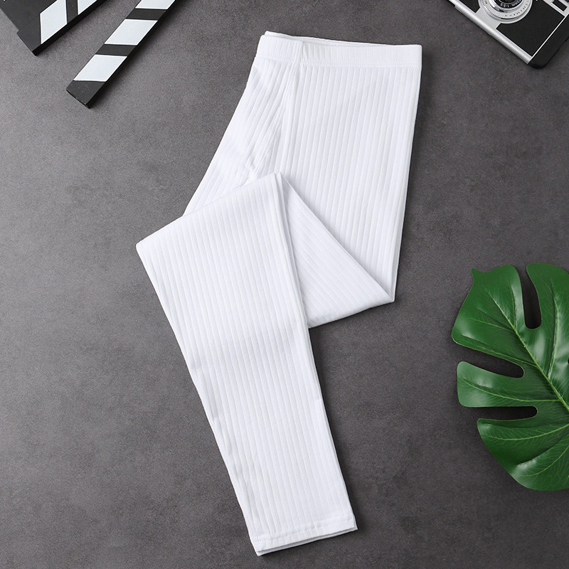 秋裤男款冬季线裤青少年白色螺纹棉打底裤2024新款男士保暖裤