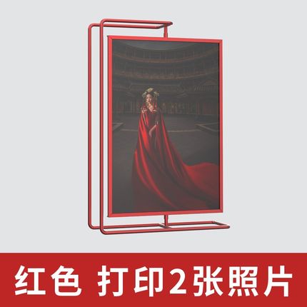 结婚登记照相框摆台A4大尺寸y全家福婚纱照双面展示可旋转金属相