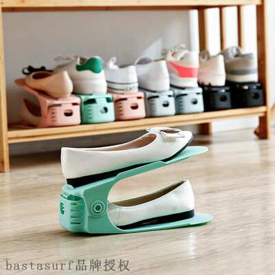 极速Creative simple plastic double shoe rack DIY adjustable