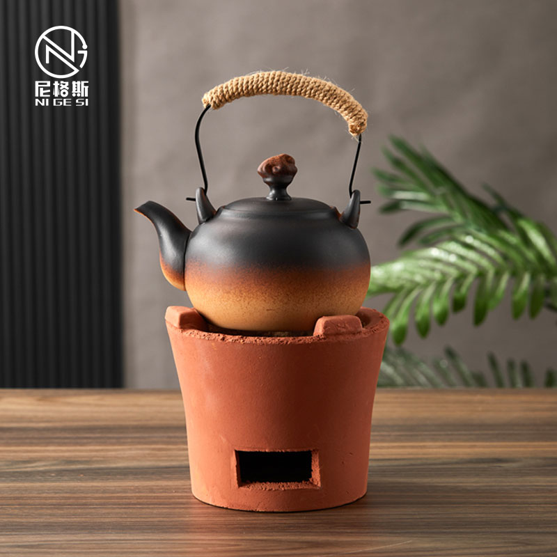 围炉煮茶套装户外庭院煮茶炉炭火烧烤茶炉温茶壶木炭红泥小炉碳炉