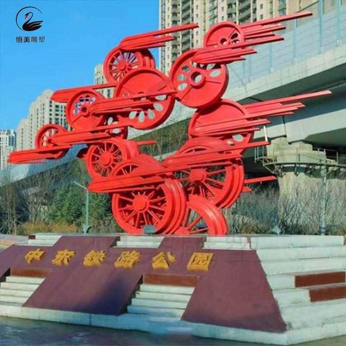 不锈钢齿轮雕塑金属户外工业风创意装饰复古机械铁艺抽象艺术摆件