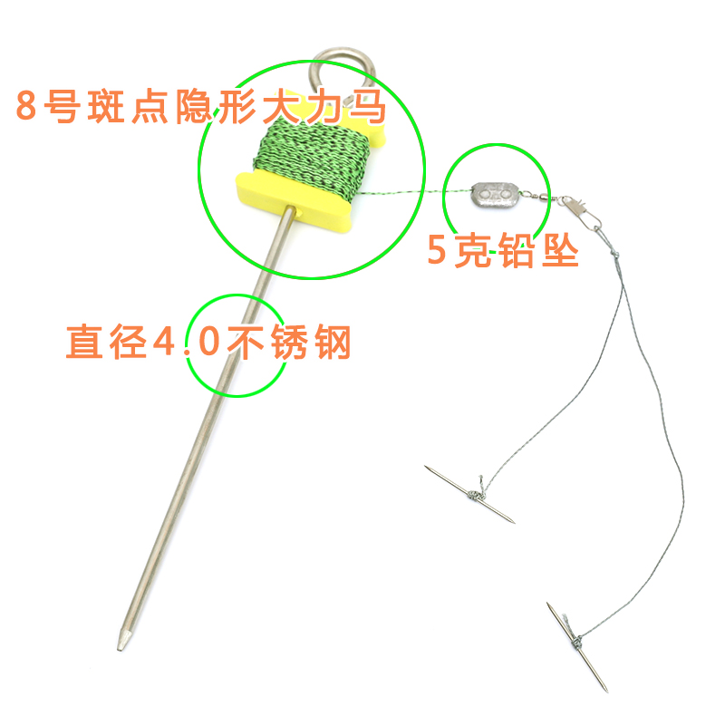 新款甲鱼针地插黄鳝王八s钓勾钓组两头串钩防脱不锈钢散装全套专