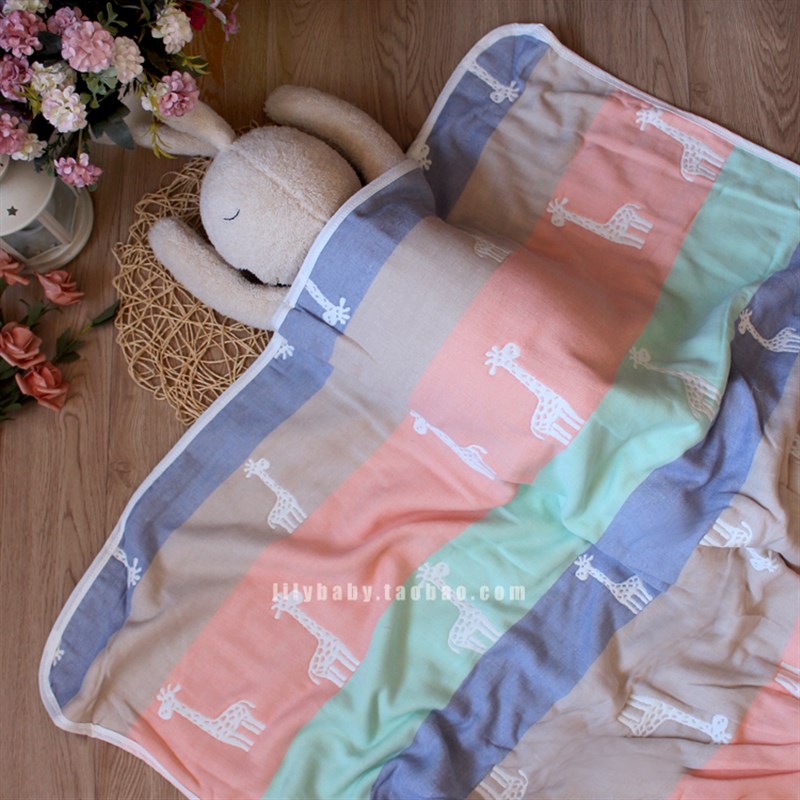 纯棉三四六层纱布蘑菇小被子宝宝空调被新生O儿抱被婴儿夏凉被盖