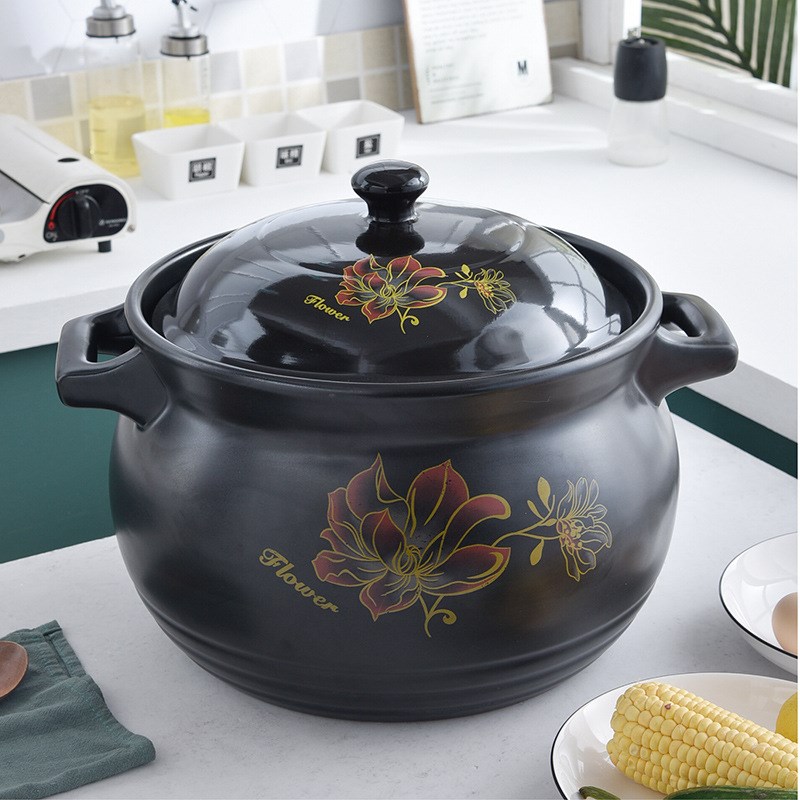 PK7J陶瓷沙锅8L大容量12L商用15升瓦煲耐高温超大砂锅炖锅煲汤明