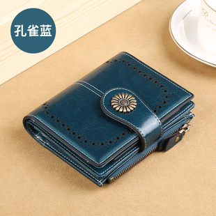 2022钱包女士短款小众设计一体薄款折叠大容量零钱包多卡位小皮夹