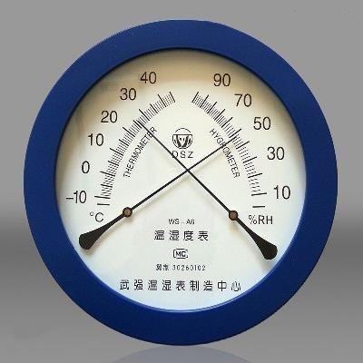 壁挂蓝色工业厂房室内指针式温湿度测量仪表温湿表 温湿计包专用
