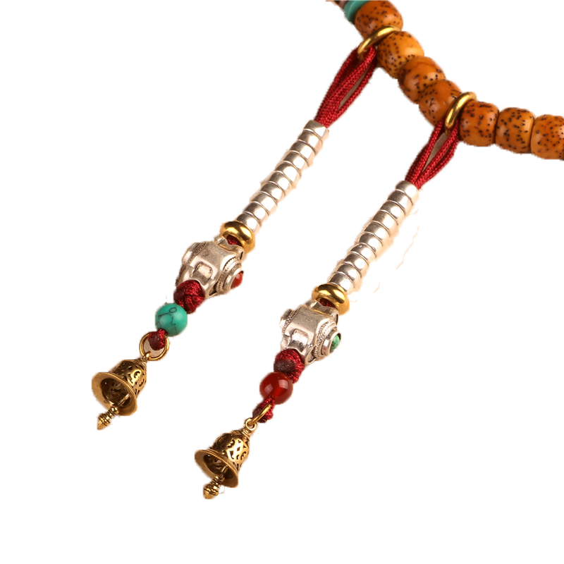 速发复古白铜黄铜祥云小铃铛藏式文玩配饰侧挂计数器饰品手串配件