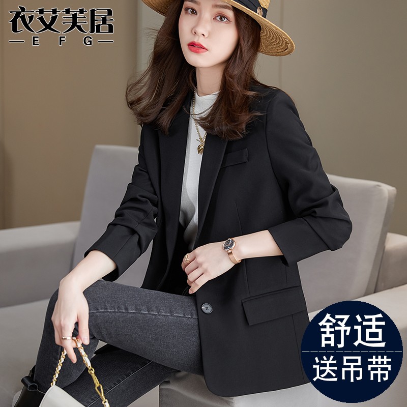咖啡色西装外套女春秋2021新款气质高级设计感小个子西服上衣秋冬