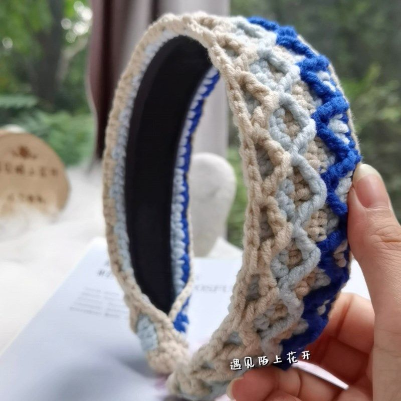 菱形花纹撞色发箍手织毛线高颅顶头箍日韩发饰高级感女孩绝美头饰,饰品/流行首饰/时尚饰品新,发饰,淘宝优惠券,粉丝福利购,淘宝优惠卷