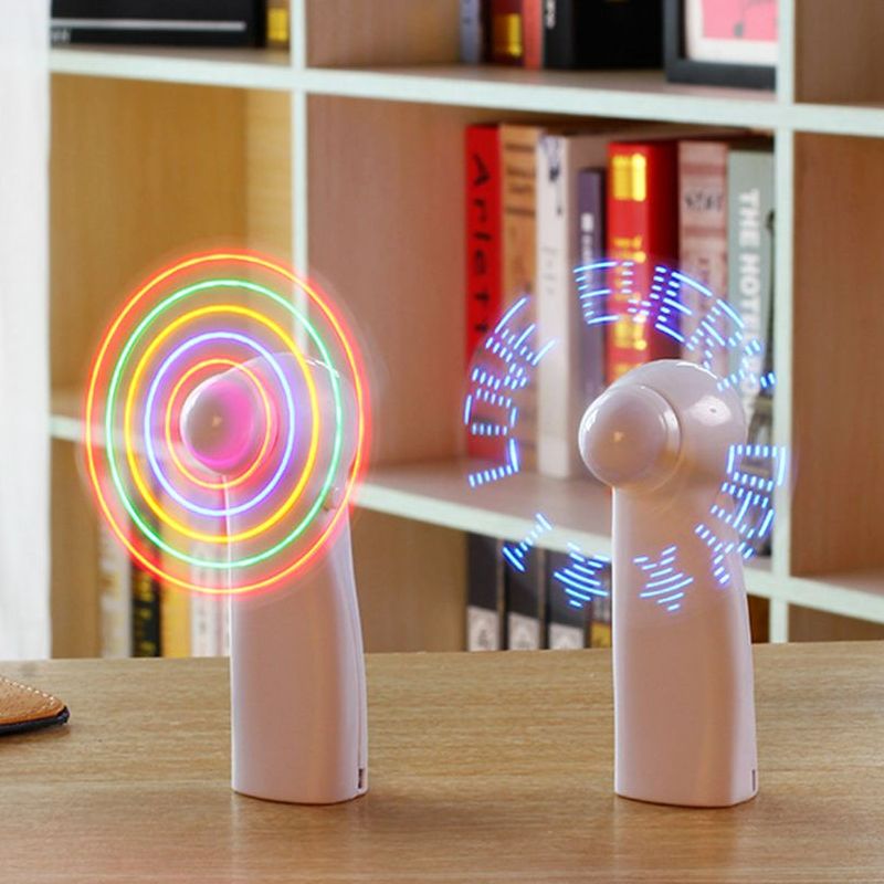 新品Mini Night Light Handheld Fan Electric Fan  Portable Des