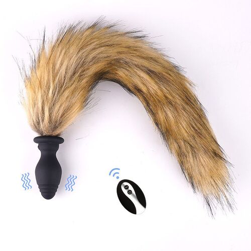 小众高货Fox Tail Detachable Silicone Anal Plug With 10-Frequ