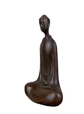 农村收来佛祖参禅悟道旧货合金铜禅意茶道古董老货铜器铜印章摆件