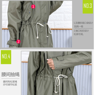 大帽檐成人雨衣女时尚 徒步透气韩C版 个性 户外防水风衣外套中长款