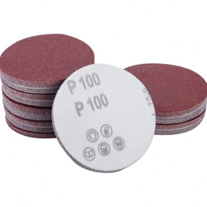 气磨砂纸木工家具抛光打磨机5寸圆形4寸植绒自粘式角磨机圆盘沙纸