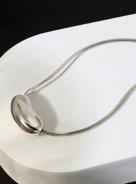 925纯銀c相思豆银豆豆项链INS风博主韩版小众电镀镀铑潮脖颈链