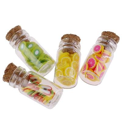 极速1:12 Dollhouse Miniature Mini Fruit Slices Glass Bottle