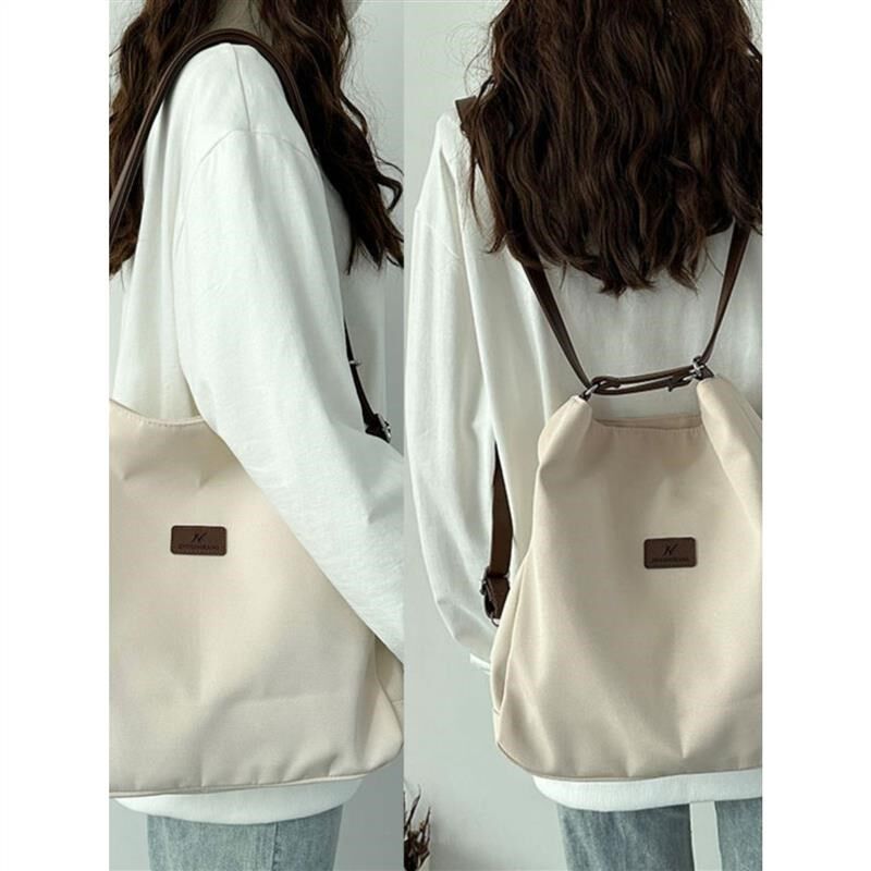 三用背包2024新款双肩包书包女大学生帆布包女单肩斜挎包流行质感